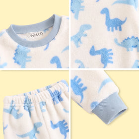 Boys Blue Dinosaur Printed Sweatshirt With Pants Sets 2 pc. Sets