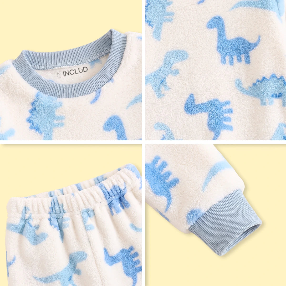 Boys Blue Dinosaur Printed Sweatshirt With Pants Sets 2 pc. Sets