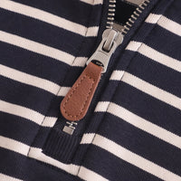 Boys Black Striped Half Zip Long Sleeve Sweatshirt Sweatshirts & Hoodies