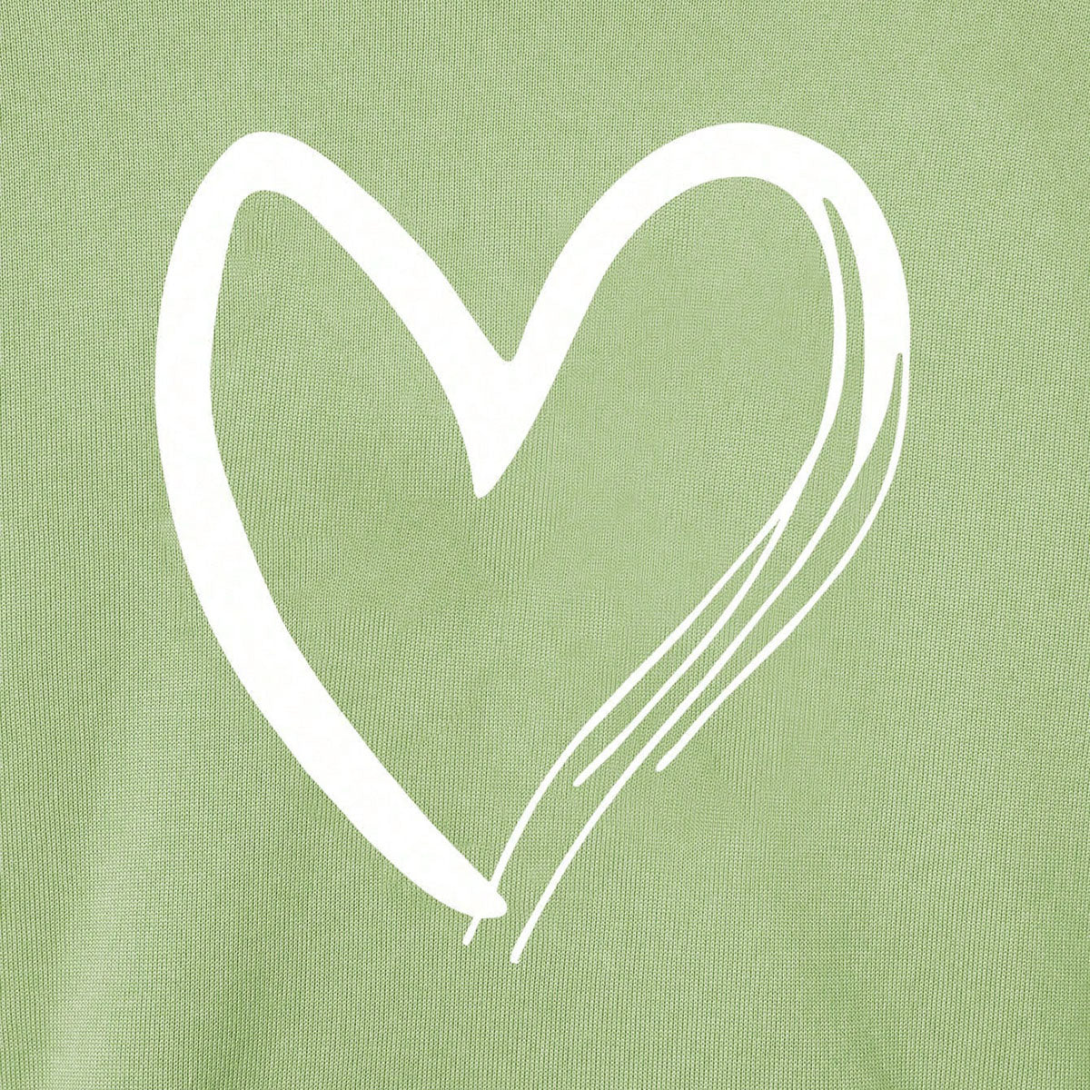 Girls Light Green Heart Printed Hooded Sweatshirt Sweatshirts & Hoodies