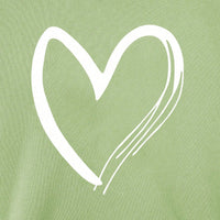 Girls Light Green Heart Printed Hooded Sweatshirt Sweatshirts & Hoodies