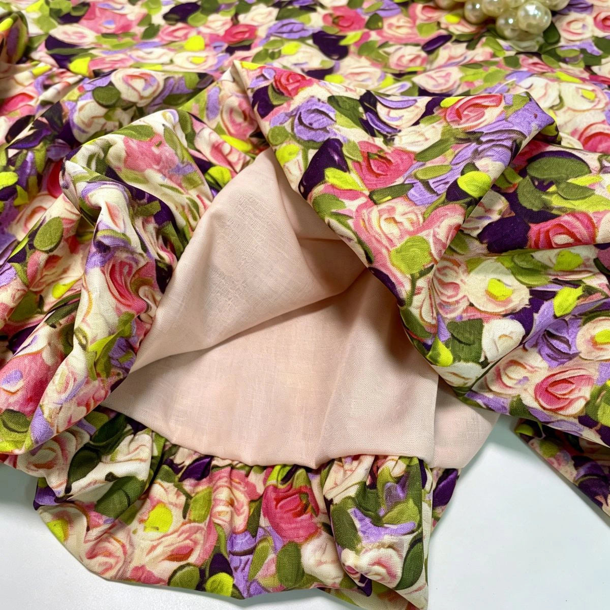 Girls Multicolor Floral Printed Sleeveless Balloon Dress Casual Dresses
