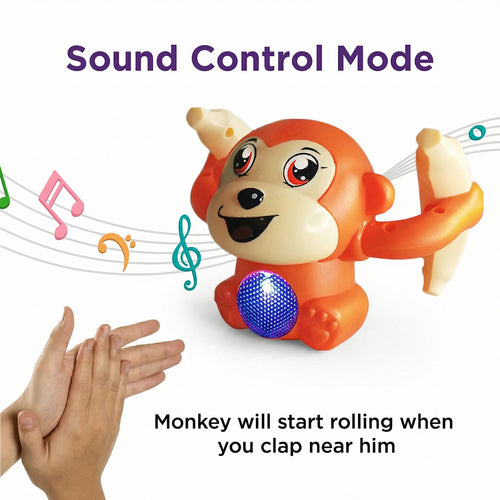 Dancing Monkey Toy with Lights, Music & Voice Sensor Fun Spinning Baby Toy Trending Accessories