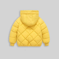 Boys Yellow Hooded Zip-up Puffer Jacket With Long Sleeves Coats & Jackets
