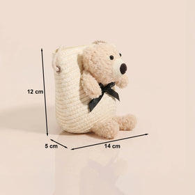 Girls White Teddy Bear Applique Sling Bag Sling Bags