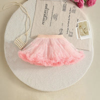 Girls Pink 3D Floral Ruffle Top With Tiered Tulle Tutu Skirt Sets Sets