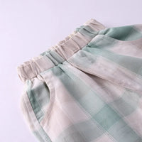 Boys White Golf Print Short Sleeve T-Shirt With Checked Shorts Sets Sets