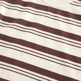 Boys Brown Striped T-Shirt with Denim Dungaree Set Sets
