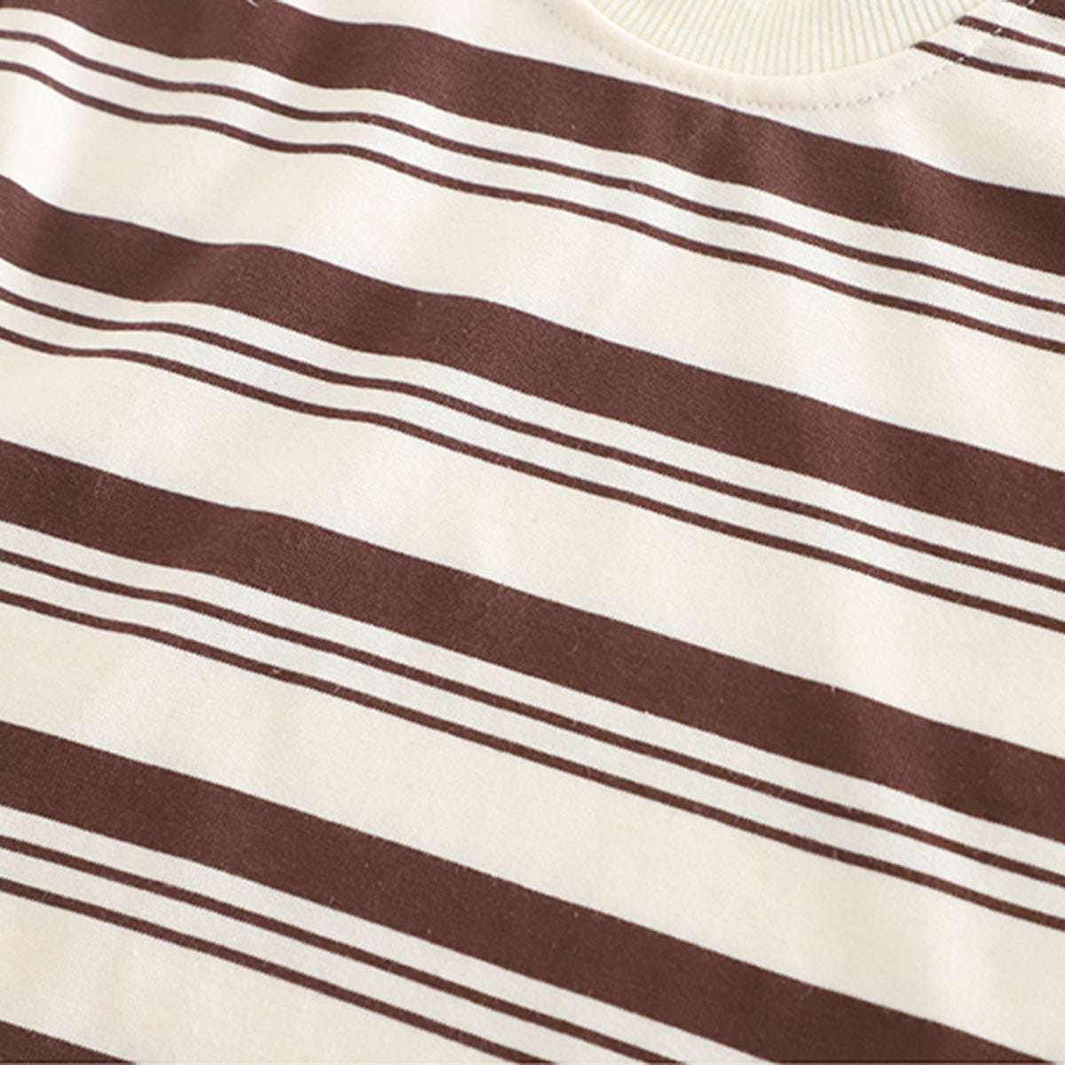 Boys Brown Striped T-Shirt with Denim Dungaree Set Sets