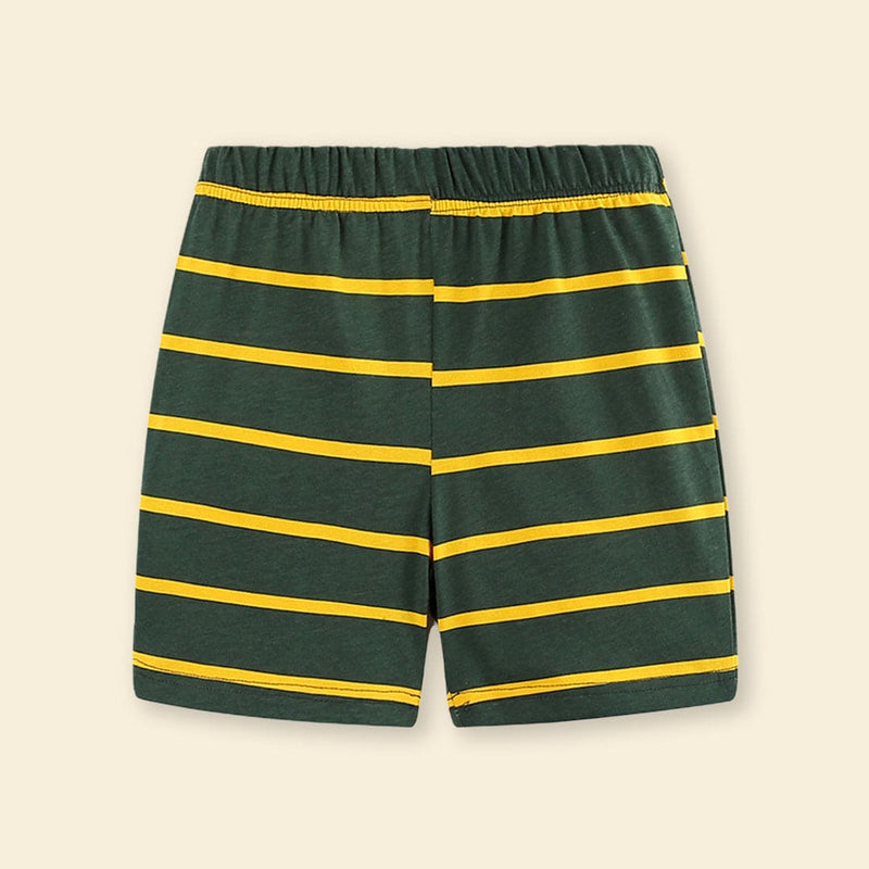 Boys Car Print T-Shirt With Striped Shorts 2 pc. Sets   