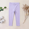 Girls Lavender Solid Ankle Length Leggings Leggings & Tights Lavender 1-2 Y