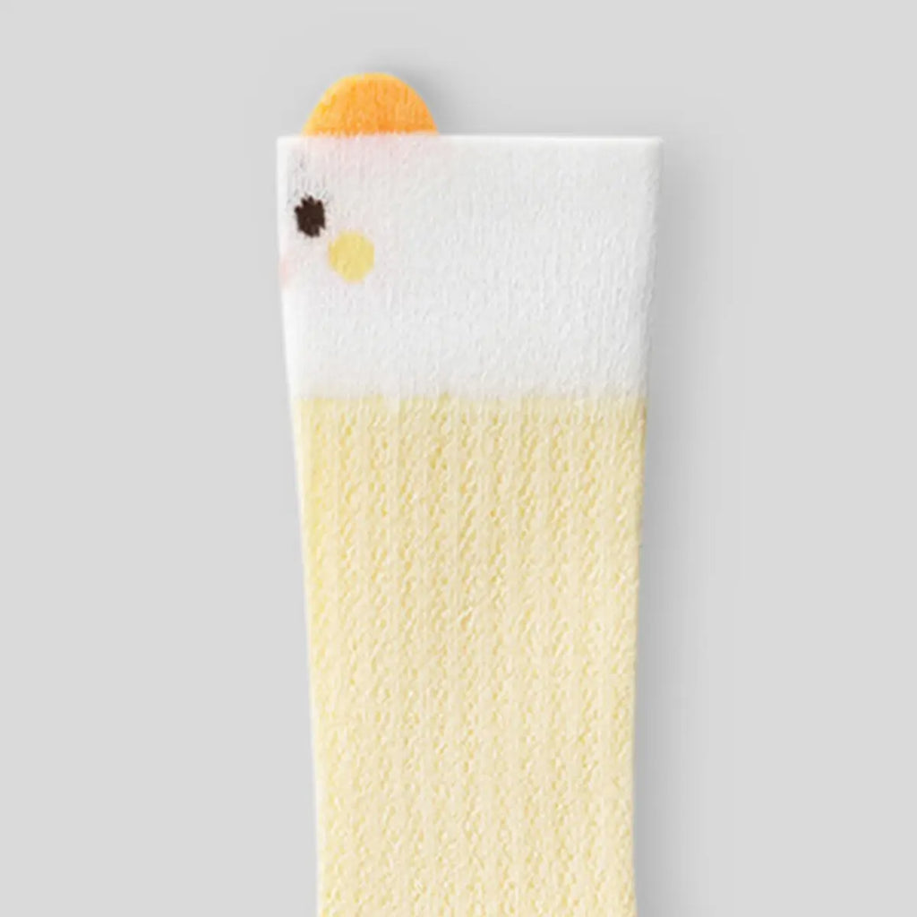 Pack of 6 Girls Multicolor Animal Motif Calf Length Cotton Socks Socks