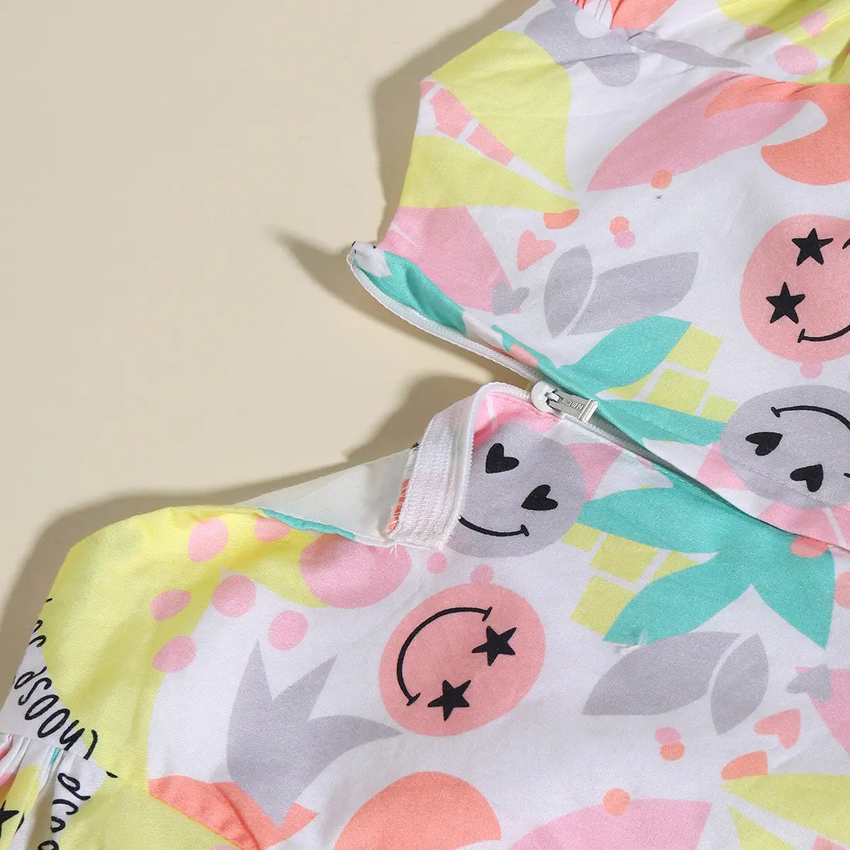 Girls Yellow Printed Short Sleeve Fit & Flare Dress Casual Dresses