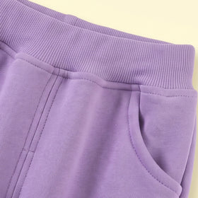 Girls Purple Peter Pan Collar Sweatshirt & Joggers Sets Sets