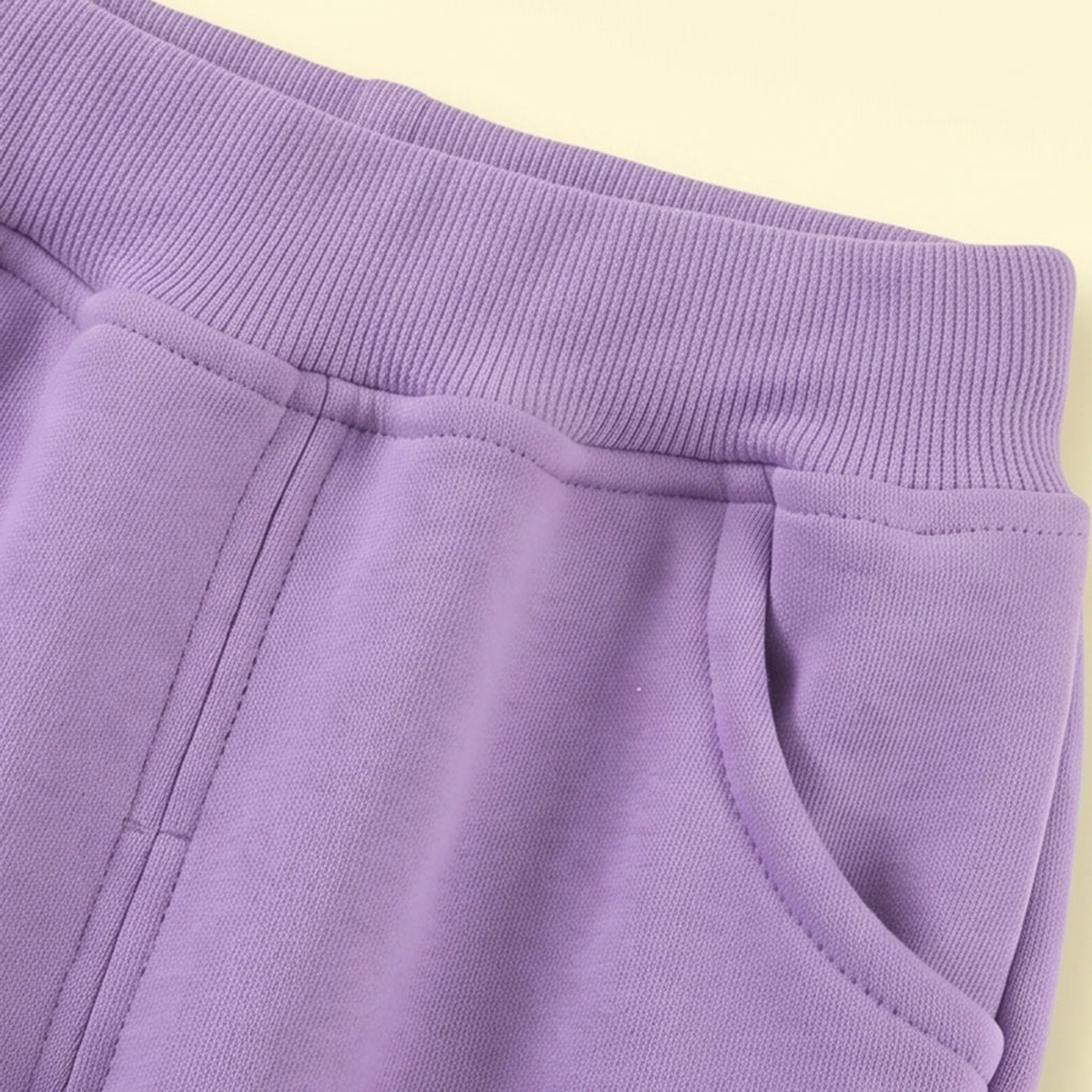 Girls Purple Peter Pan Collar Sweatshirt & Joggers Sets Sets