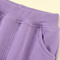 Girls Purple Peter Pan Collar Sweatshirt & Joggers Sets Sets