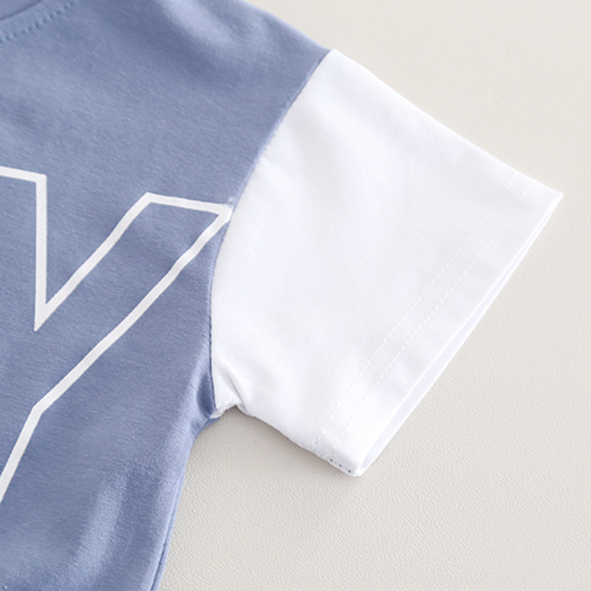 Boys Blue Colorblocked Typographic Printed T-Shirt With Shorts Set 2 pc. Sets