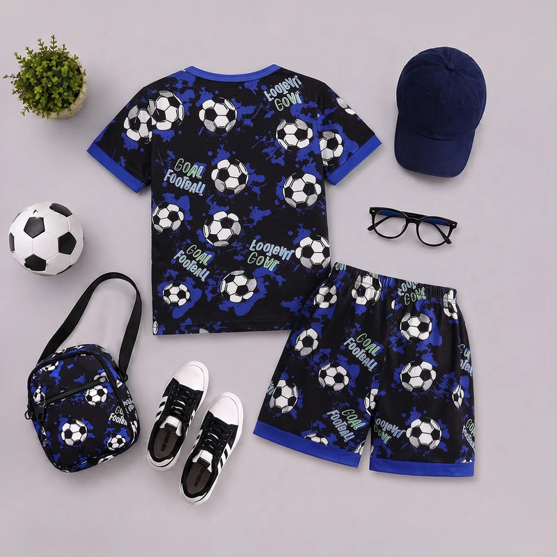 Boys Blue Short Sleeve T-Shirt With Shorts Sets 2 pc. Sets