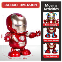 Kids Red Dancing Iron Man Robot Toy with LED Lights & Music Trending Accessories