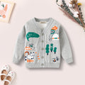 Boys Grey Self-Design Cardigan Sweaters & Cardigans Grey 2-3 Y