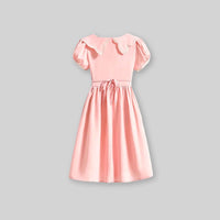 Girls Short Sleeve Scalloped Collar Dress Casual Dresses   