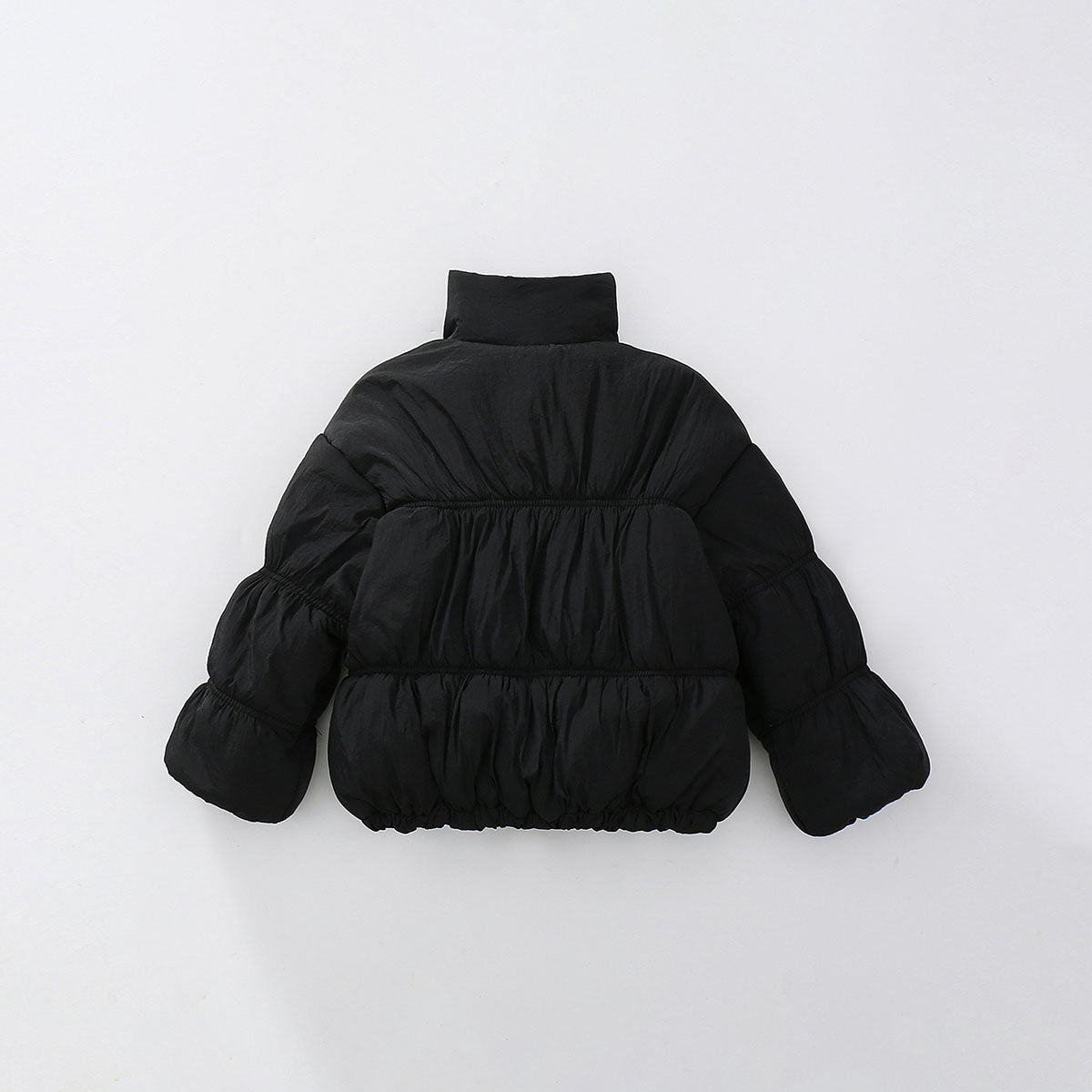 Girls Black Solid Puffer Winter Jacket Coats & Jackets