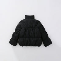 Girls Black Solid Puffer Winter Jacket Coats & Jackets