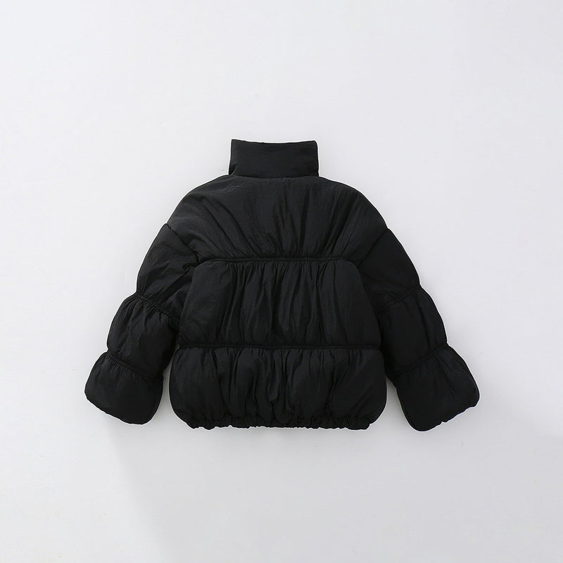 Girls Black Solid Puffer Winter Jacket Coats & Jackets