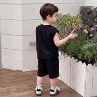 Boys Black Dinosaur Graphic T-Shirt With Shorts Sets Sets