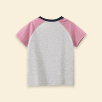 Girls Pink Typographic Print Raglan Sleeve T-Shirt Tshirts