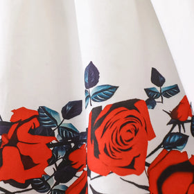 Girls White Floral Printed Long Sleeves Fit & Flare Dress Casual Dresses
