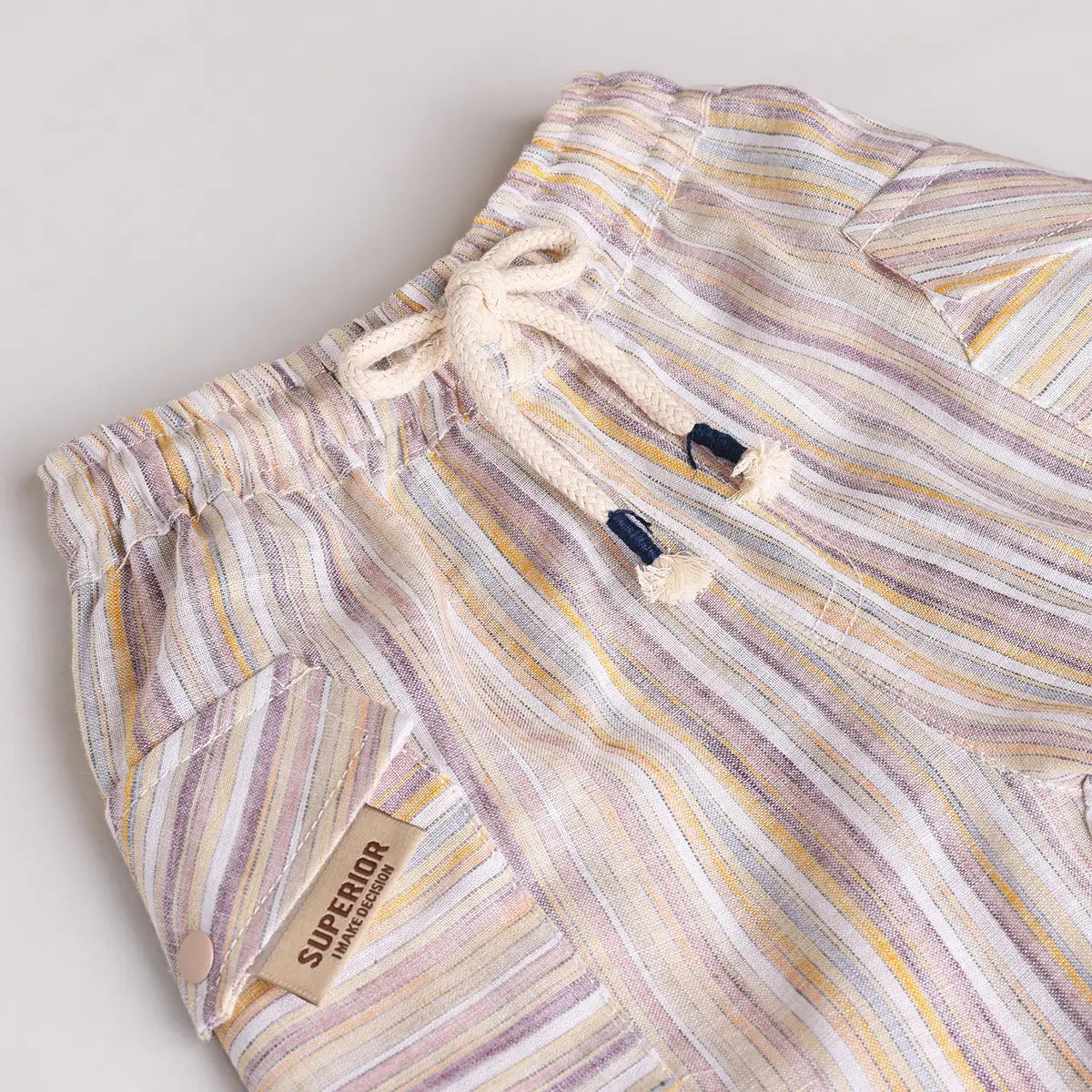 Boys Multicolor Stripes Short Sleeve Shirt With Elasticated Shorts Sets 2 pc. Sets