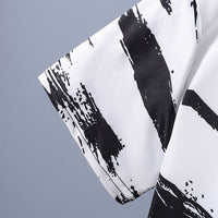 Boys White Abstract Printed T-Shirt With Elasticated Shorts Set 2 pc. Sets