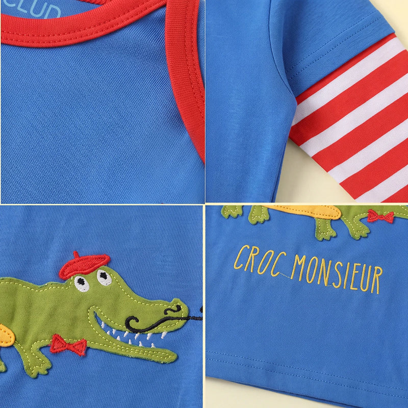Boys Blue Graphic Long Sleeve T-Shirt Tshirts