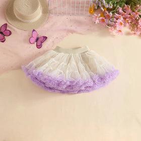 Girls Purple Butterfly Applique Halter Top With Tiered Tulle Tutu Skirt Sets Sets
