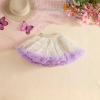 Girls Purple Butterfly Applique Halter Top With Tiered Tulle Tutu Skirt Sets Sets