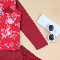 Boys Red Floral Printed Pyjama Set Ethnic Gift Hamper Sets