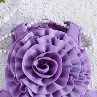 Girls Purple Sleeveless Dress with 3D Flower Embellishment Casual Dresses