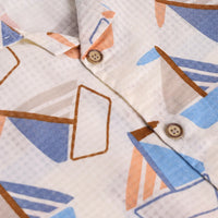 Boys Blue Boat Graphics Short Sleeve Shirt With Elasticated Shorts Sets 2 pc. Sets