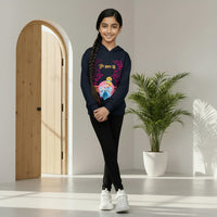 Girls Navy Blue Princess Graphics Hooded Sweatshirt Sweatshirts & Hoodies Navy Blue 6-7 Y