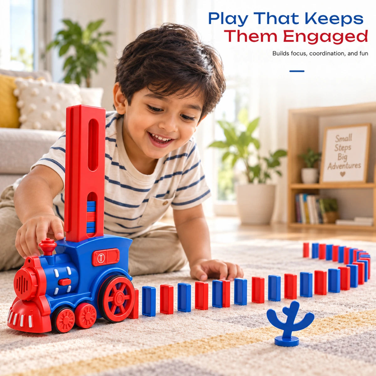 Automatic Domino Train Building Toy with 40 Tiles Trending Accessories