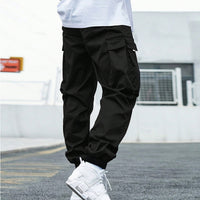 Boys Black Elasticated Cargos Joggers Cargo Pants