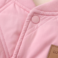 Girls Light Pink Long Sleeve Quilted Jacket Coats & Jackets