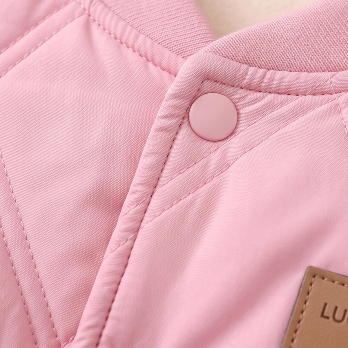 Girls Light Pink Long Sleeve Quilted Jacket Coats & Jackets