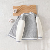 Boys Grey Solid Varsity Winter Jacket Coats & Jackets