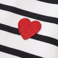 Girls Black Striped Long Sleeve Fit & Flare Dress Casual Dresses