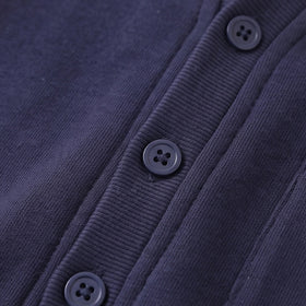 Boys Navy Blue Bear Applique Raglan Sleeve Cardigan Sweaters & Cardigans