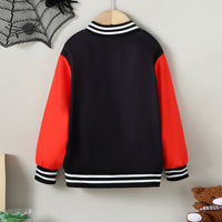 Boys Blue Spider Printed Varsity Jacket Coats & Jackets