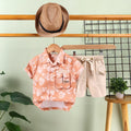 Boys Orange Tropical Print Short Sleeve Shirt With Shorts Sets 2 pc. Sets Orange 6-12 M