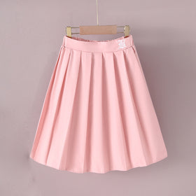 Girls Pink Pleated Flared Skirt Skirts